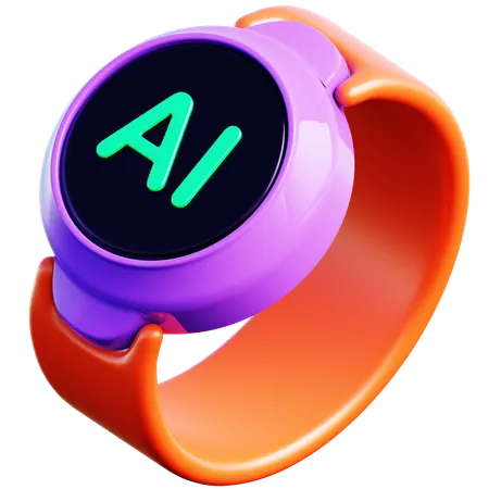 AI-Integrated Smartwatch  3D Icon