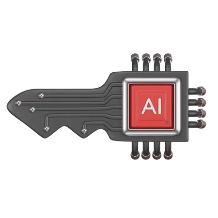 Ai Bot Key 3 D Icon 3D Icon