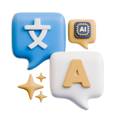 AI言語翻訳  3D Icon