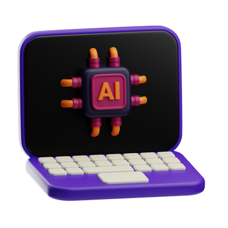 Ai Laptop  3D Icon