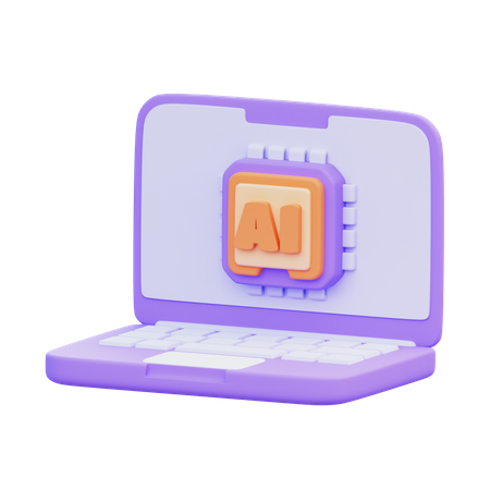 Ai Laptop  3D Icon