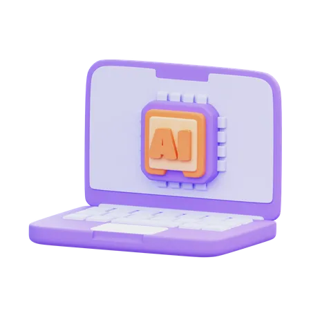 Ai Laptop  3D Icon