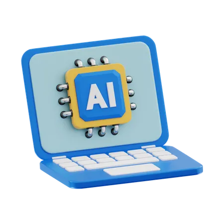 Ai Laptop  3D Icon