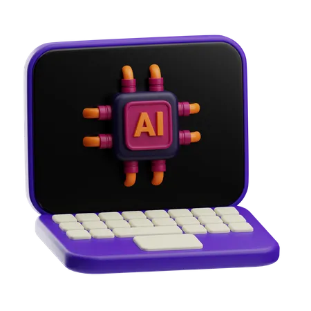 Ai Laptop  3D Icon