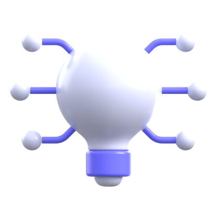 Ai Lightbulb Connections  3D Icon