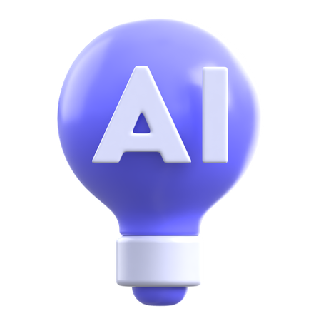 Ai Lightbulb Idea  3D Icon