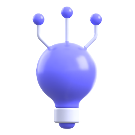 Ai Lightbulb Network  3D Icon