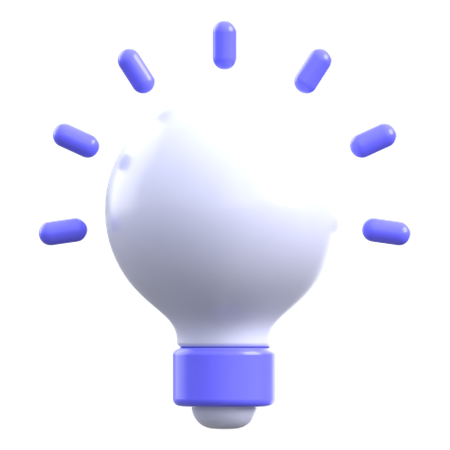 Ai Lightbulb Radiate  3D Icon