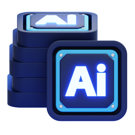 AI Memory Stack  3D Icon