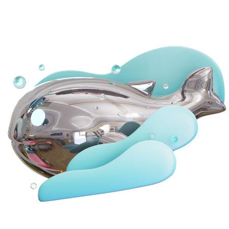 Ai Metallic Whale  3D Icon