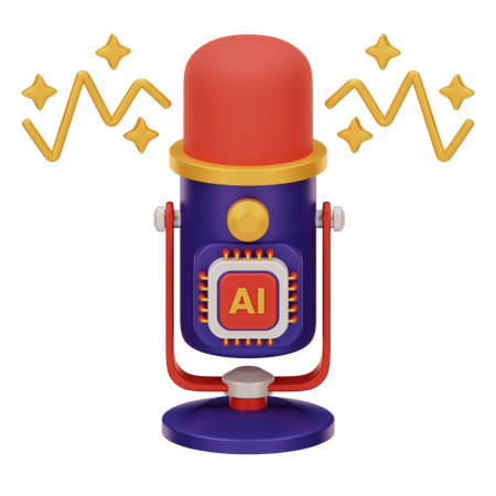 Ai Mic  3D Icon