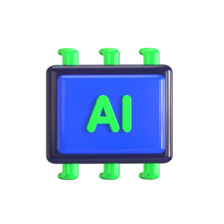 Ai Micro Chip  3D Icon