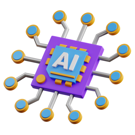 Ai Micro Chip  3D Icon