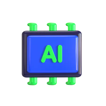 Ai Micro Chip 3 D Illustration Good For Artificial Intelligence Design 3D Icon