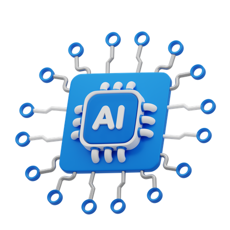 AI Microchip  3D Icon