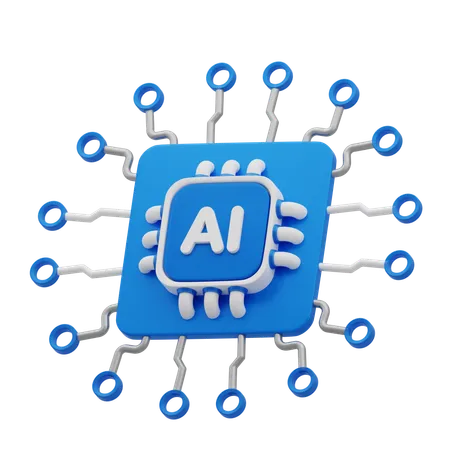 AI Microchip  3D Icon