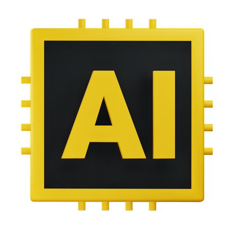Microchip de IA  3D Icon
