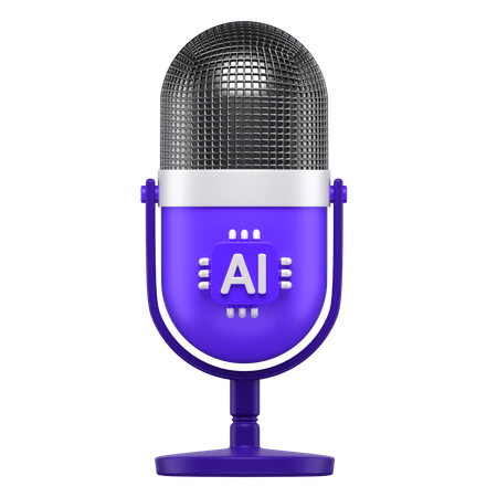 Microfone ai  3D Icon