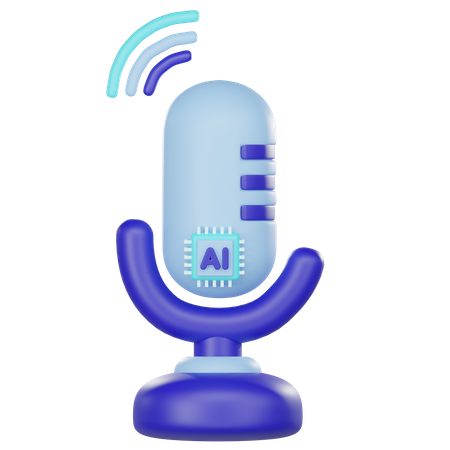 Microfone ai  3D Icon