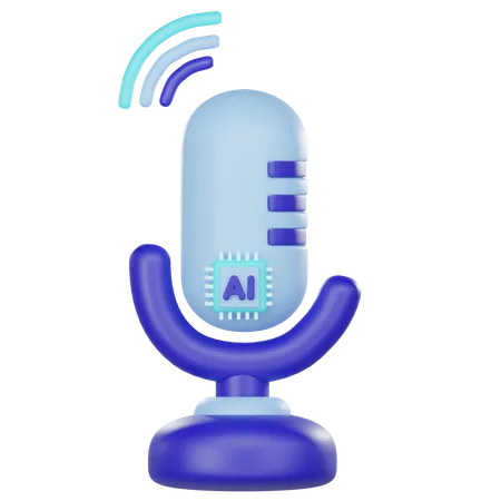 Microfone ai  3D Icon