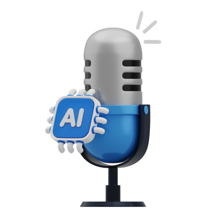 AI Microphone  3D Icon