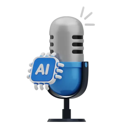 AI Microphone  3D Icon