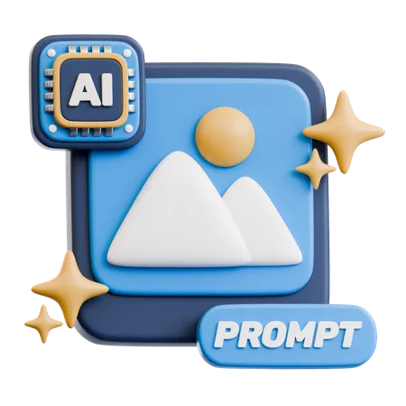 KI mit Eingabeaufforderung  3D Icon