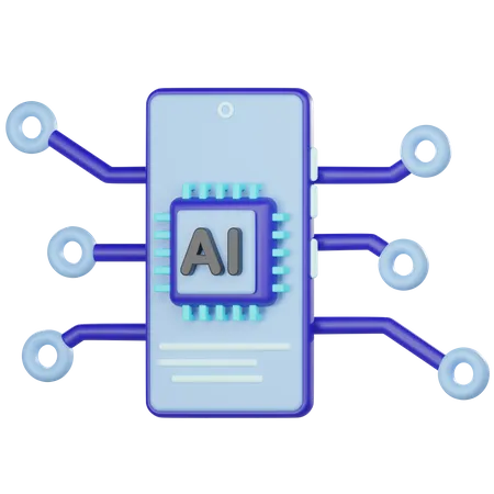 3 D Artificial Intelligence Mobile Icon 3D Icon