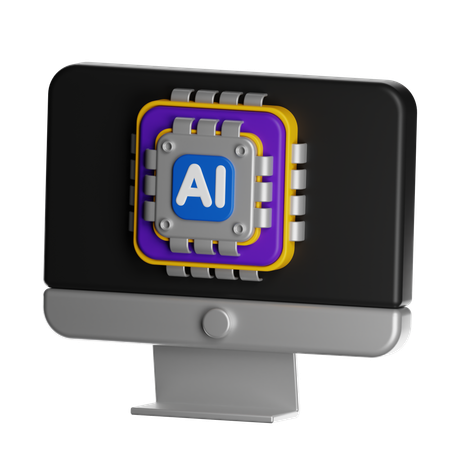 모니터가 있어요  3D Icon