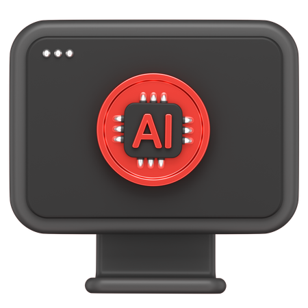 Ai Monitor  3D Icon