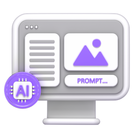 Ai Monitor  3D Icon
