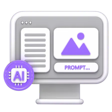 Ai Monitor  3D Icon