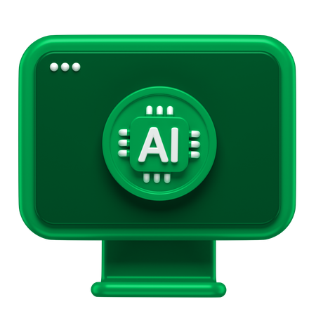 Ai Monitor  3D Icon