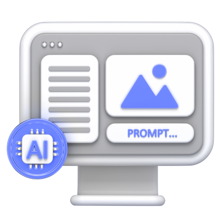 Ai Monitor  3D Icon