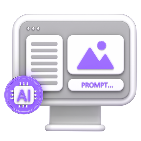 Ai Monitor  3D Icon