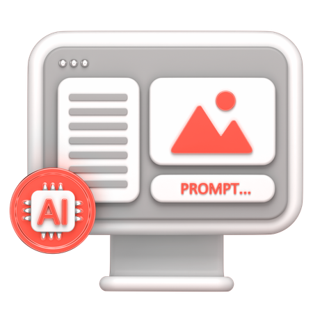 Ai Monitor  3D Icon