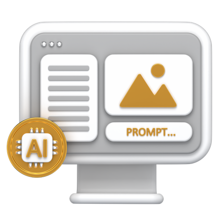 Ai Monitor  3D Icon