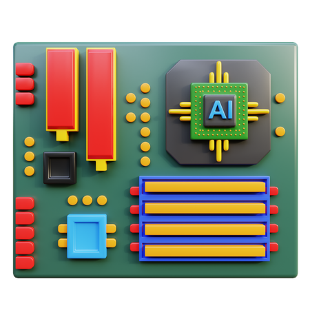 Ai Motherboard  3D Icon