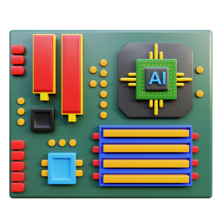 Ai Motherboard  3D Icon