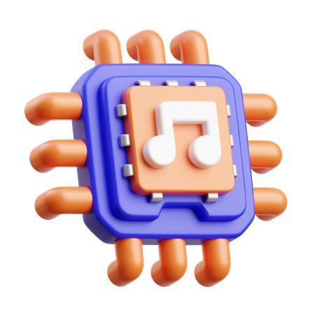 AI Music  3D Icon