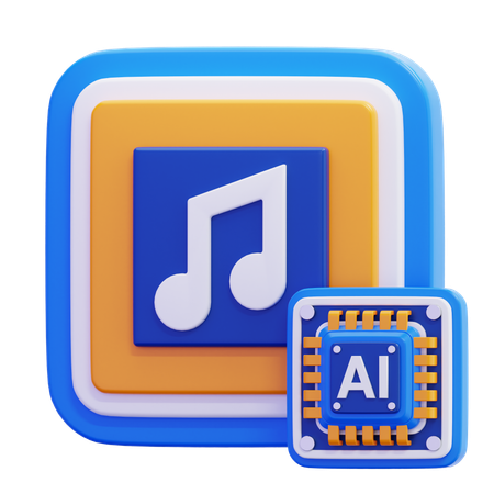 AI Music  3D Icon