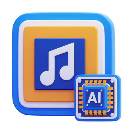 AI Music  3D Icon