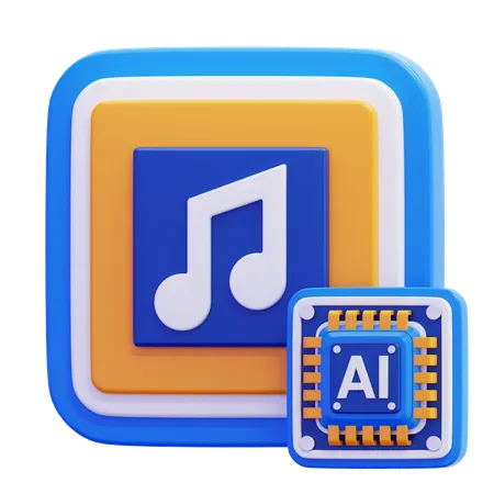 AI Music  3D Icon