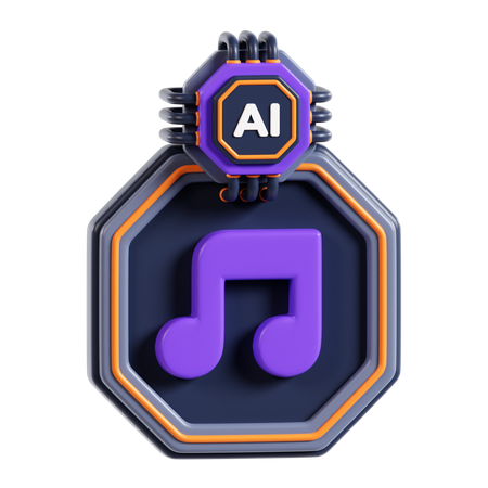 Ai Music  3D Icon