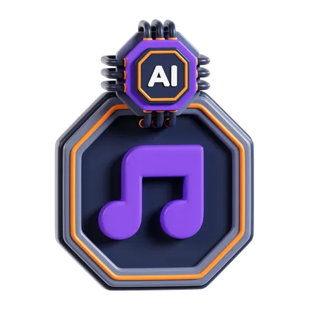 Ai Music  3D Icon