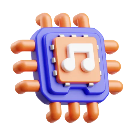 AI Music  3D Icon