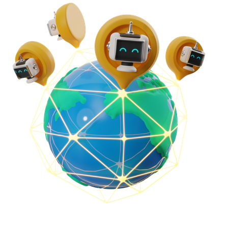 AIネットワーク  3D Icon