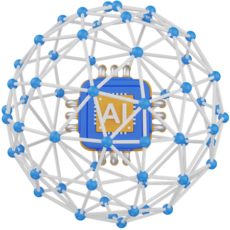 AI network  3D Icon