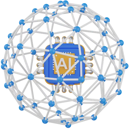AI network  3D Icon