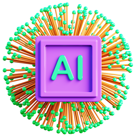 AI Networking Symbol  3D Icon